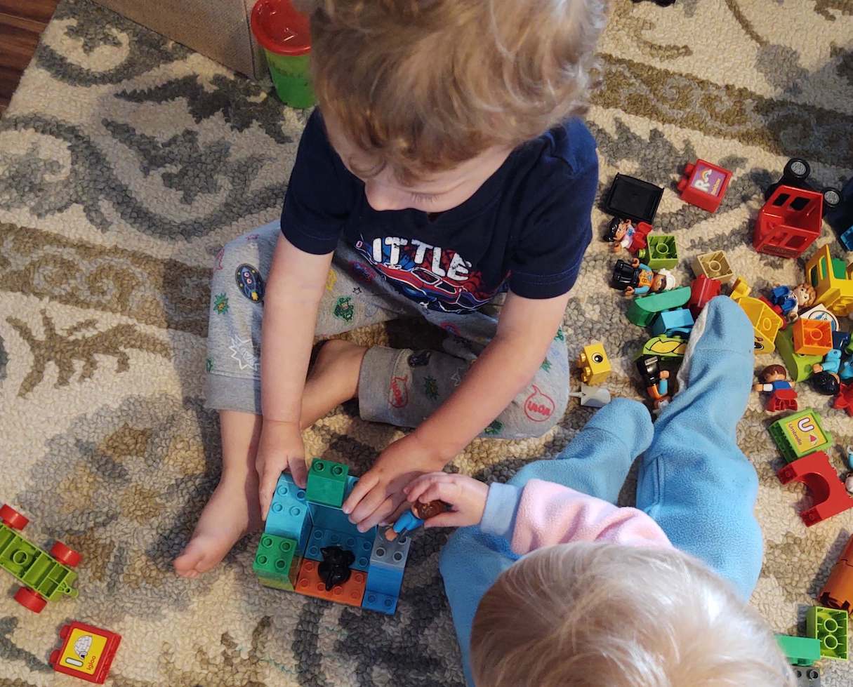 children playing with blocks