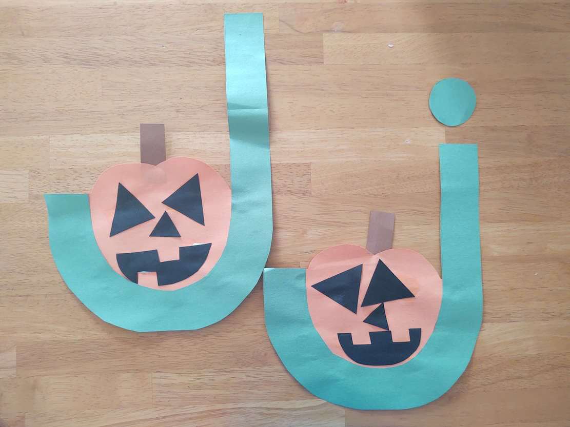 J is for Jack-O-Lantern Capital and Lowercase Letter Craft