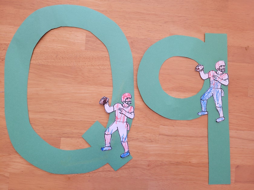 Q is for Quarterback Capital and Lowercase Letter Craft