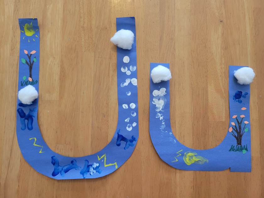 U is for Unpredictable Capital and Lowercase Letter Craft