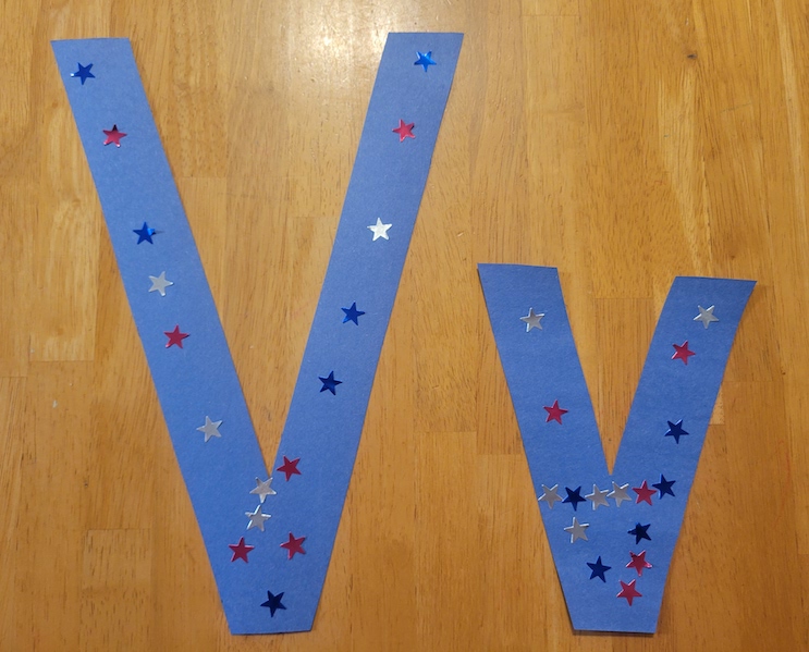 V is for Veteran's Day Capital and Lowercase Letter Craft