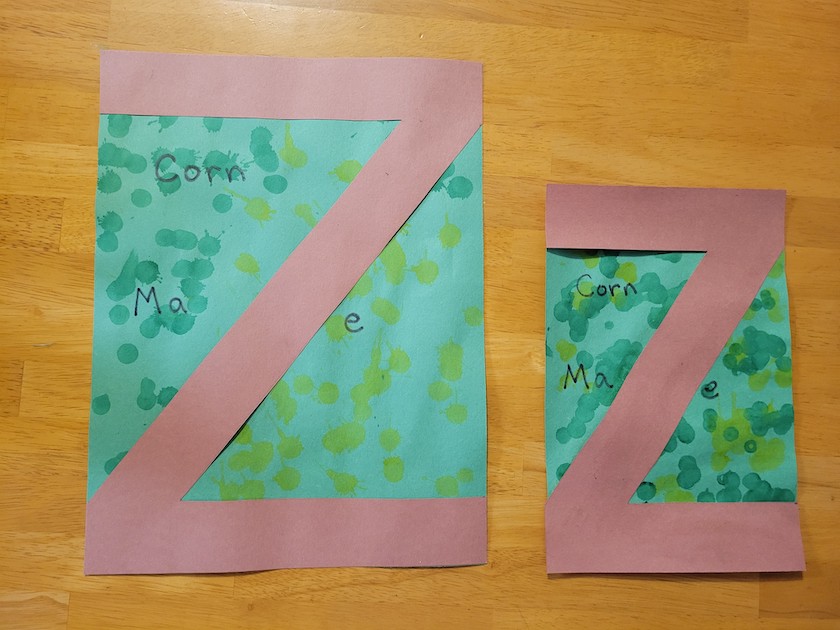 Z is for corn maZe Capital and Lowercase Letter Craft