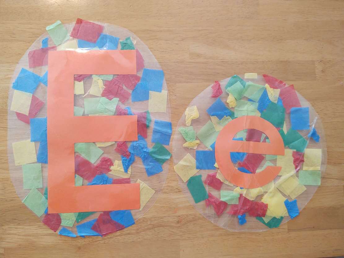 E is fro Easter egg Capital and Lowercase Letter