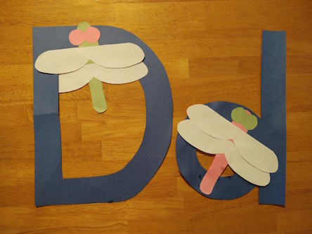 Capital and lowercase D is for Dragonfly Letter Craft
