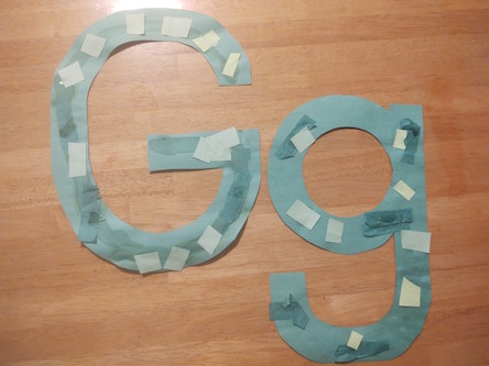 Capital and Lowercase G is for green letter craft
