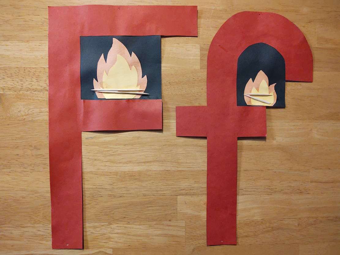 Capital and Lowercase f is for firefly letter craft