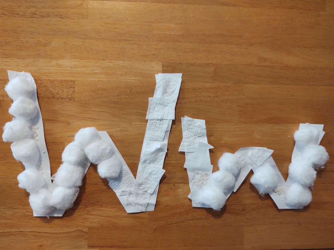 W is for Wintery White Capital and Lowercase Letter Craft